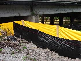 use geo silt fence with yellow silt fence for increased filtration