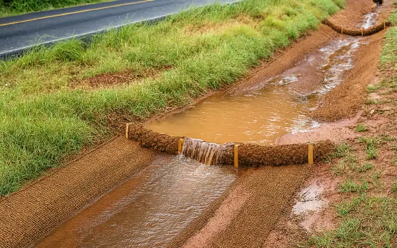 coir log supporting streambank